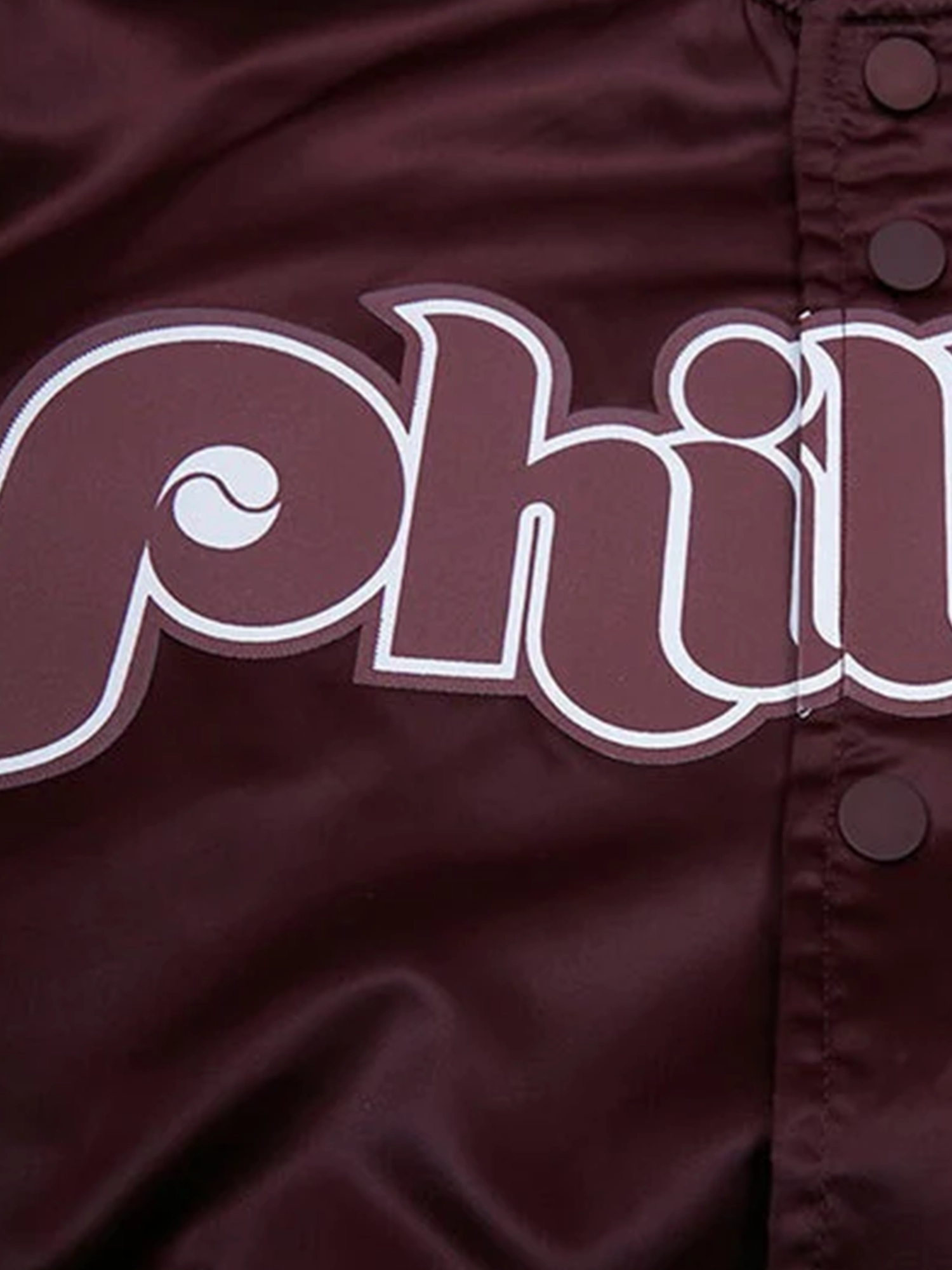 Philadelphia Phillies Pro Standard MLB Team Classic Satin Button Jacket - Wine