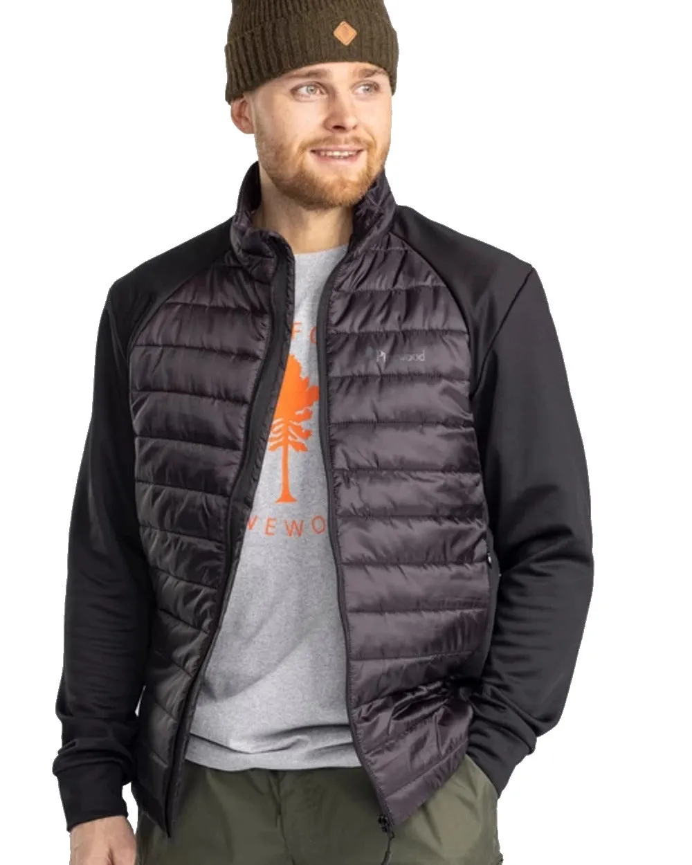 Pinewood Mens Finnveden Hybrid Power Fleece Jacket Quilted Outdoor Jackets