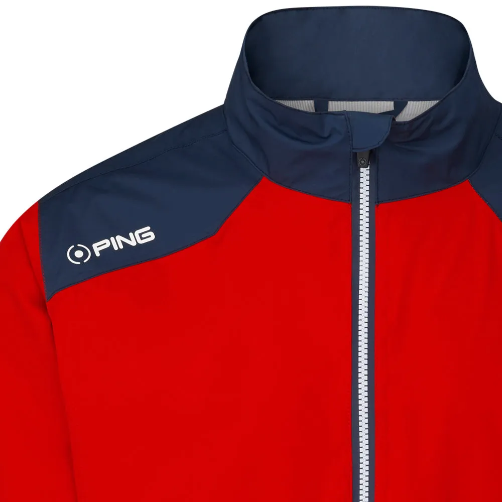 Halloween Sale Black Friday Deal Ping Aquadrive Waterproof Jacket - Classic Red/Oxford Blue
