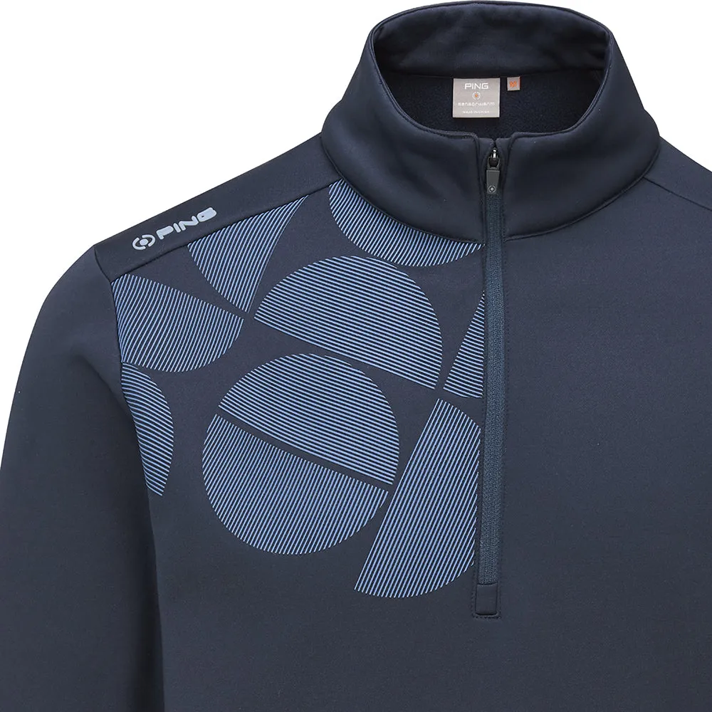Step Into Strength Fuel Your Fire Ping Elevation 1/4 Zip Sensorwarm Pullover - Navy
