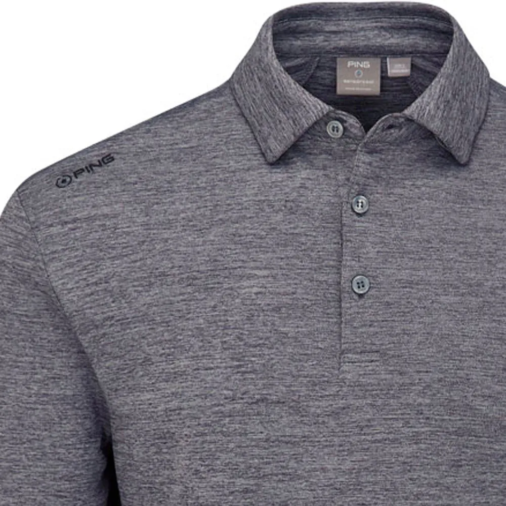 Ping Emmett Long Sleeve Polo Shirt - Charcoal Marl Black Friday Exclusive Be Unstoppable