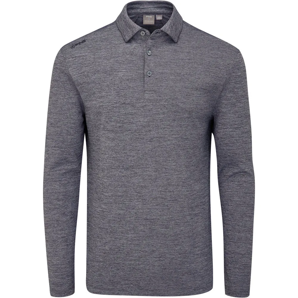 Ping Emmett Long Sleeve Polo Shirt - Charcoal Marl Rule the Streets Fuel Your Fire