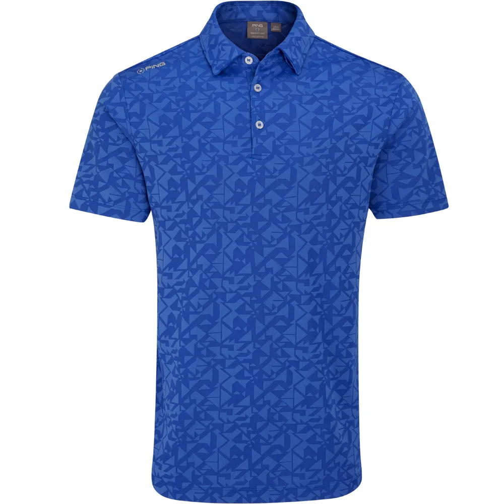 Rise Every Time Ping Geo-Camo Polo Shirt - Ultra Blue