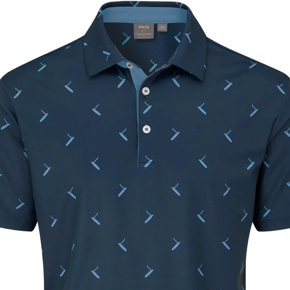 Ping Gold Putter Printed Polo Shirt - Navy Multi Redefine Classic
