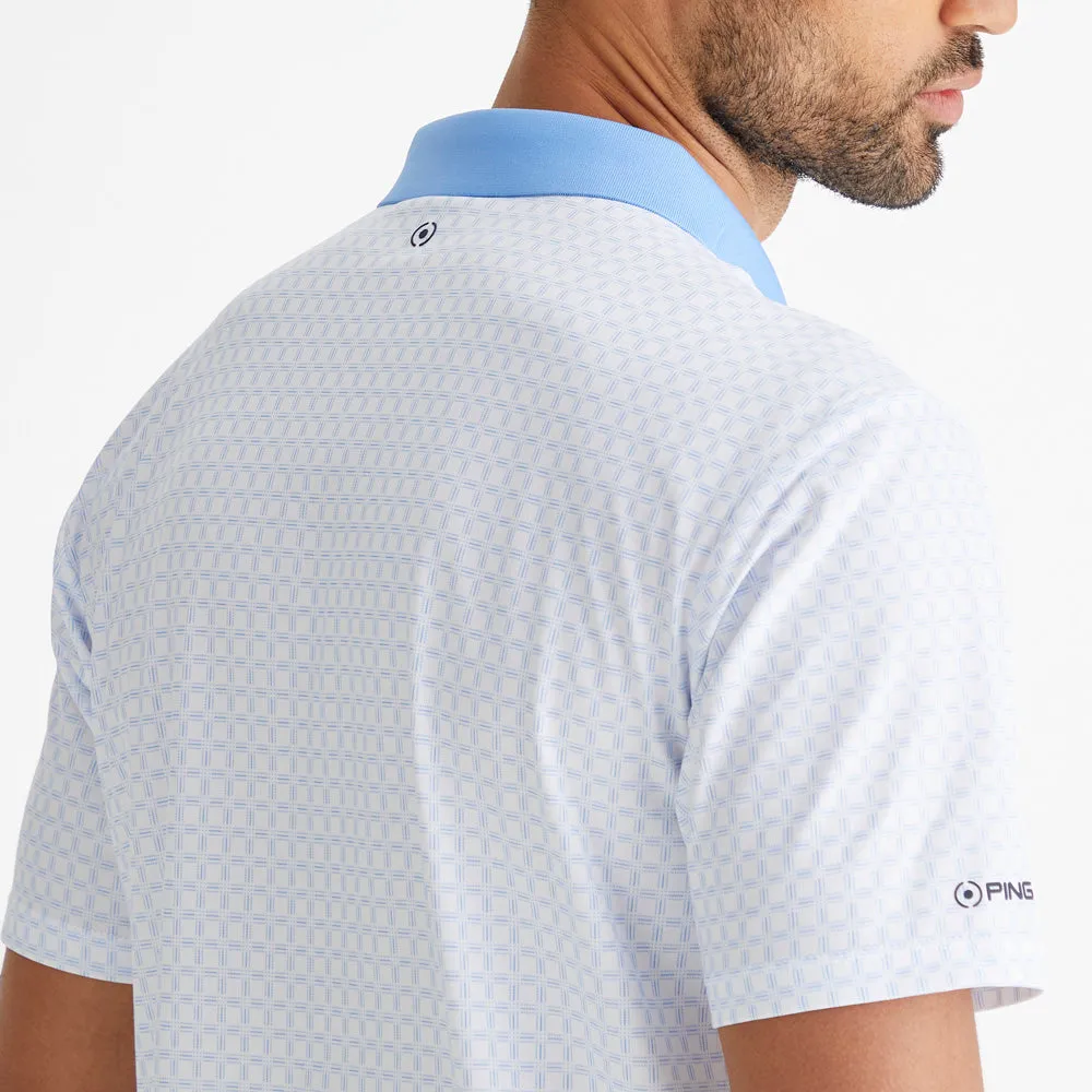 Special Offer Ping Jared Polo Shirt - White/Cornflower Blue