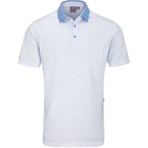 Ping Jared Polo Shirt - White/Cornflower Blue Own Every Step