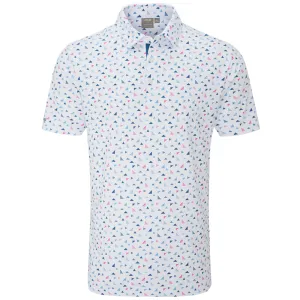 Walk with Purpose Own the Moment Ping Julian Polo Shirt - White Multi