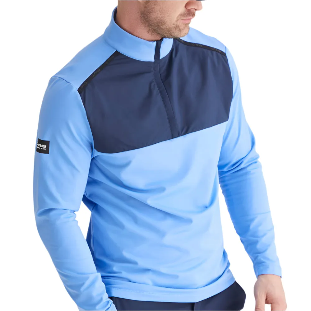 Fearlessly You Ping Keeton 1/2 Zip Mid Layer  - Cornflower Blue/Navy