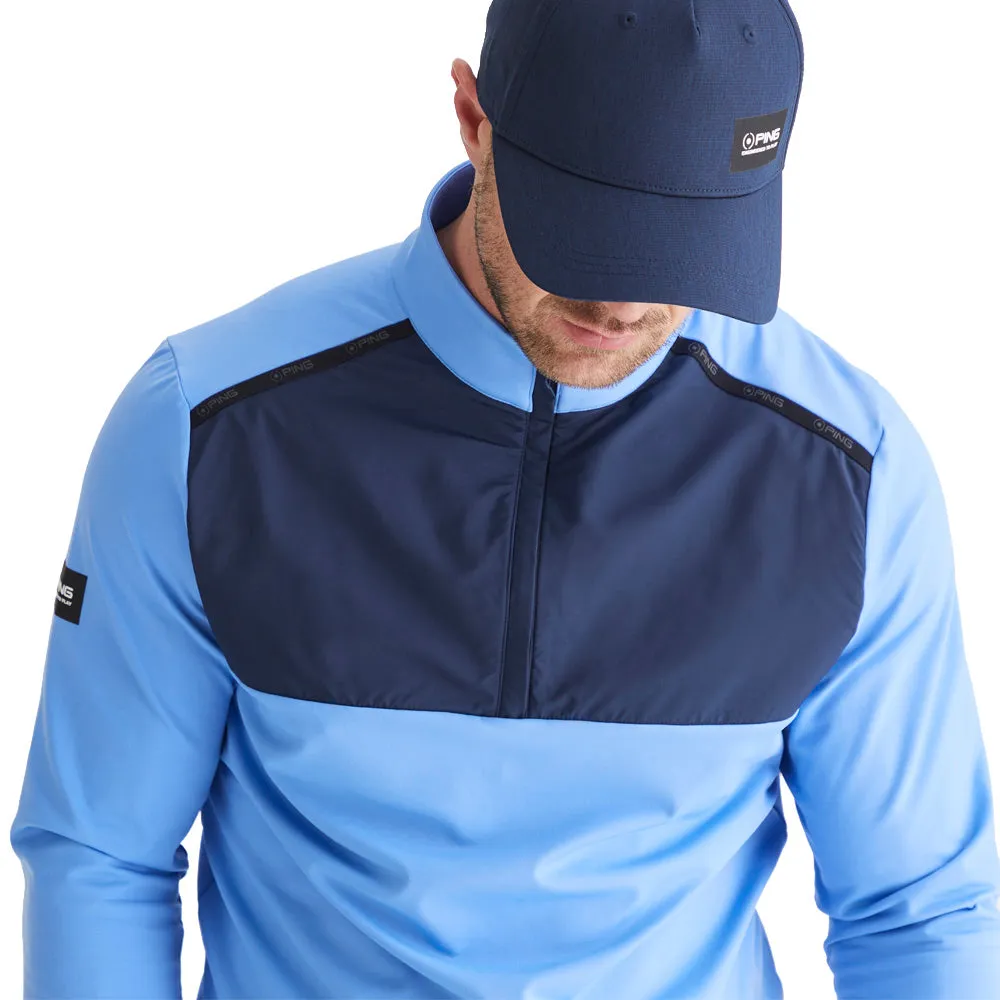 Ping Keeton 1/2 Zip Mid Layer  - Cornflower Blue/Navy Valentine's Day Sale Step Out Boldly