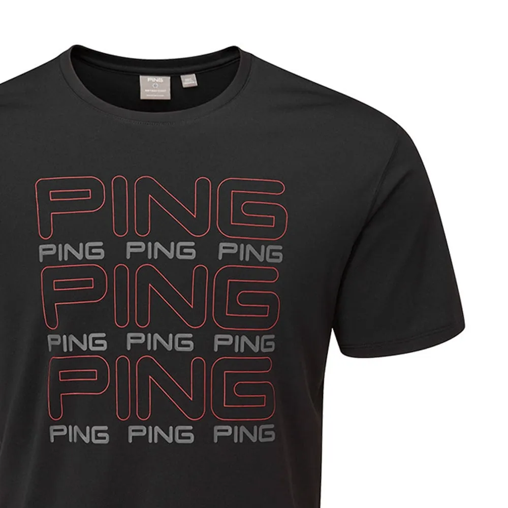 Ping Logo Tee Polo Shirt - Black Black Friday Sale Labor Day Sale