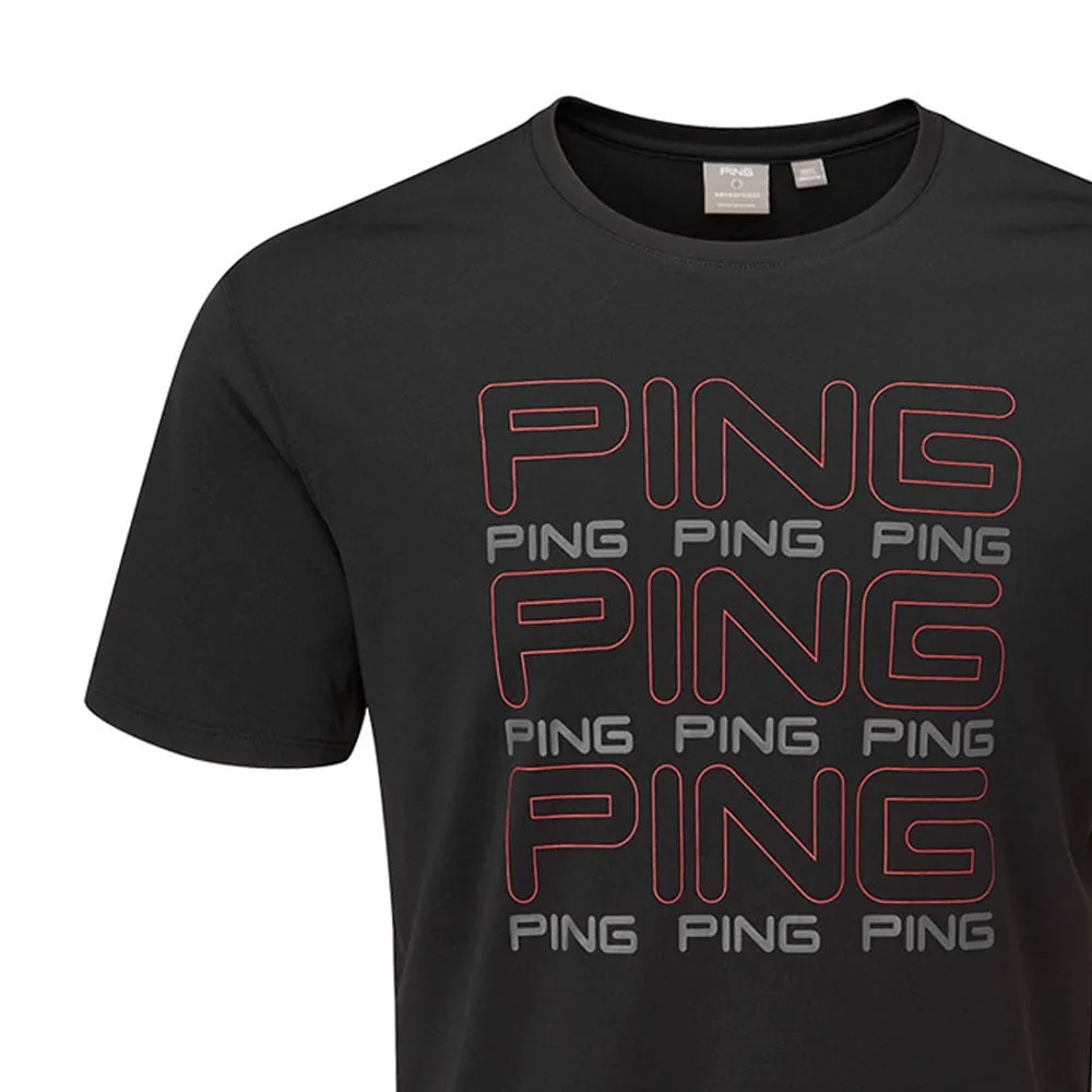 Ping Logo Tee Polo Shirt - Black Walk with Purpose