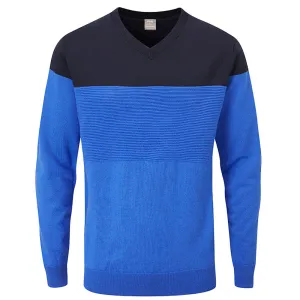Ping Lucas V-Neck Sweater - Delph Blue/Navy Gear Up and Go