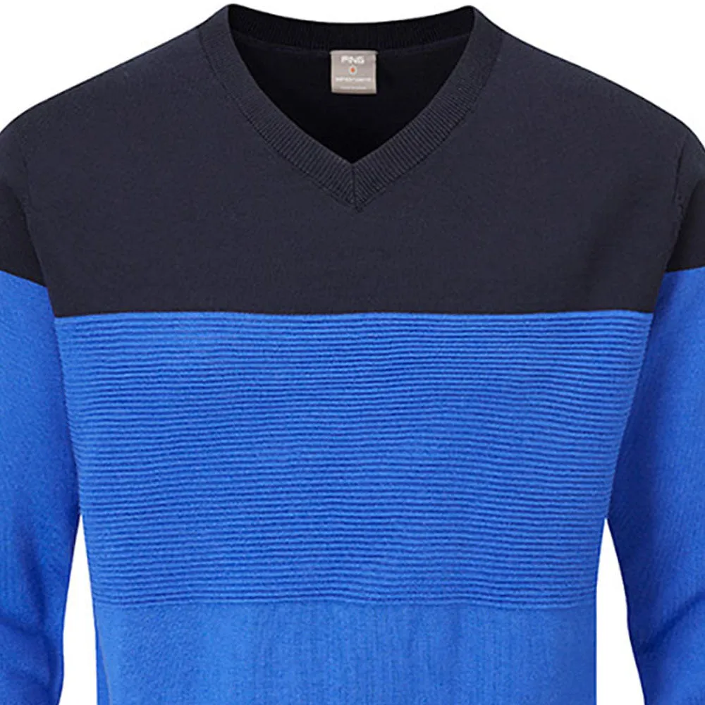 Ping Lucas V-Neck Sweater - Delph Blue/Navy Cyber Monday Sale
