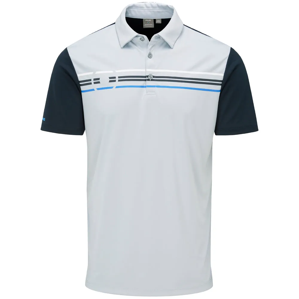Command Attention Ping Morten Sensorcool Polo Shirt - Pearl Grey/Navy