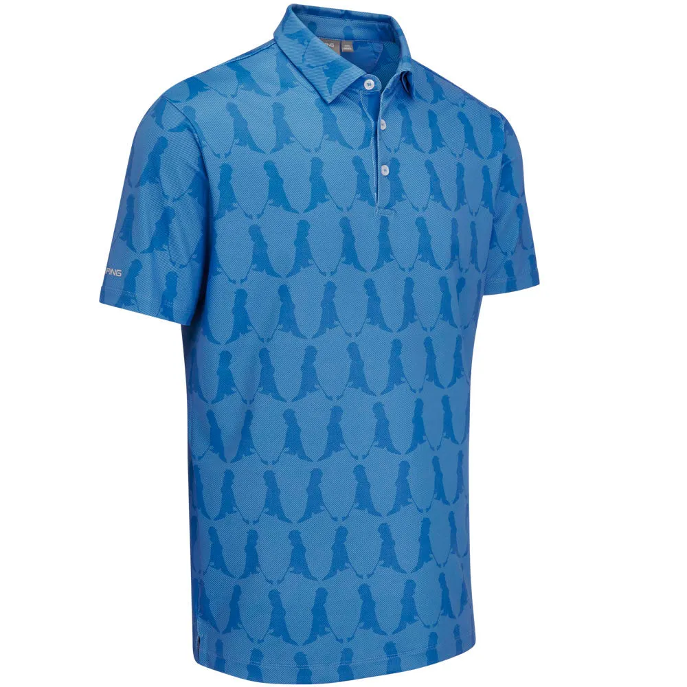 Move Beyond Ordinary Designed to Dominate Ping Mr. Ping Printed Polo Shirt - Blue Multi