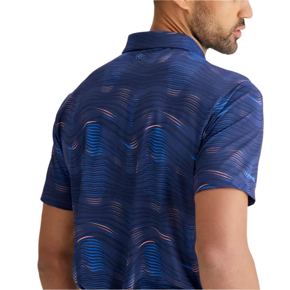 Ping Optic Groove Polo Shirt - Navy Multi Move Beyond Ordinary Keep Going Strong