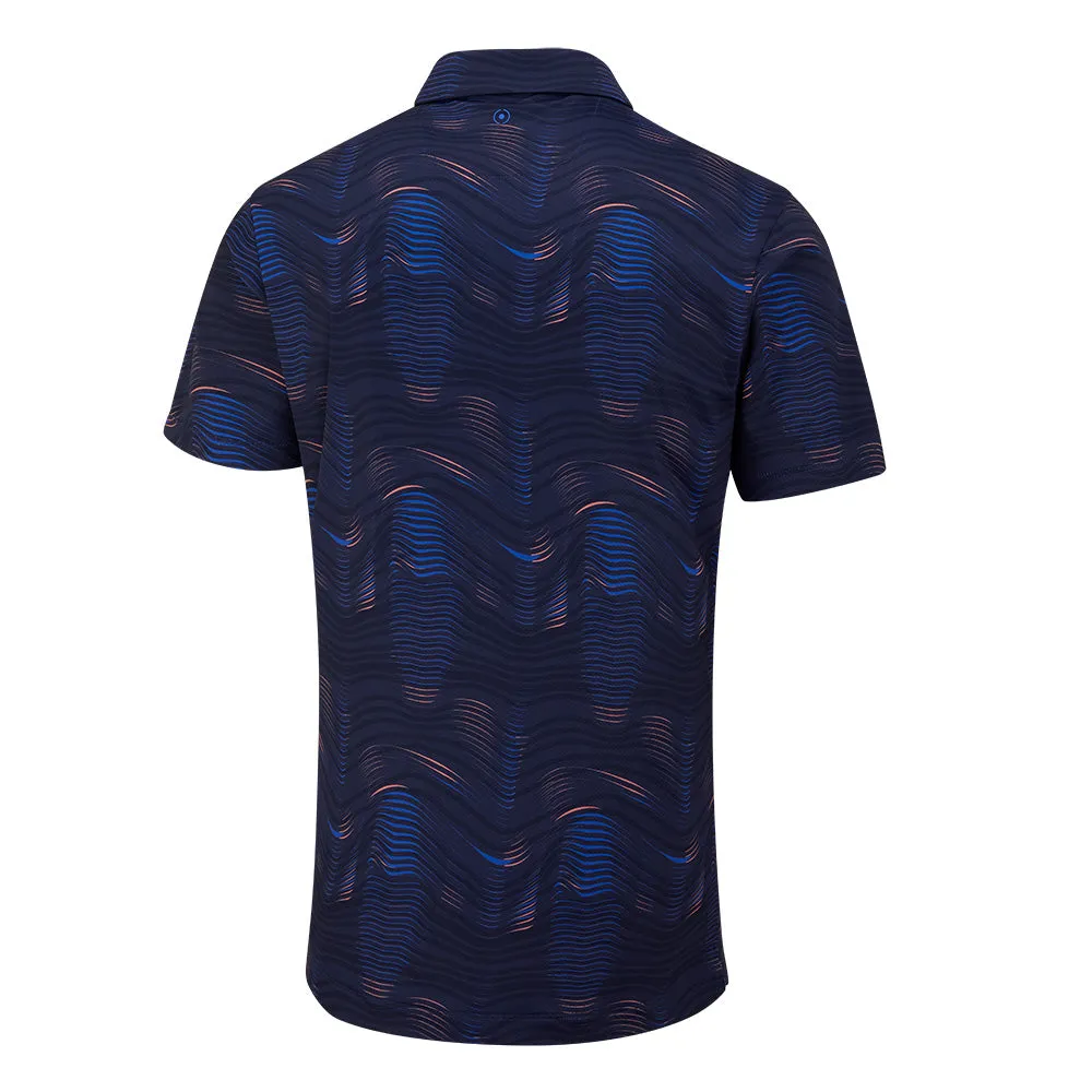Made to Turn Heads Own the Moment Ping Optic Groove Polo Shirt - Navy Multi