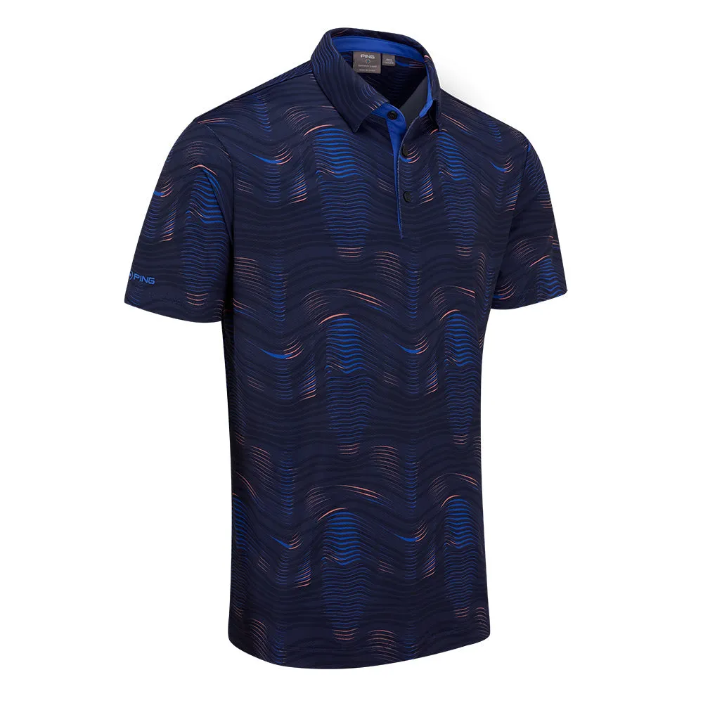 Ping Optic Groove Polo Shirt - Navy Multi Step Out Boldly