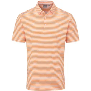 Ping Owain Polo Shirt - Tangerine/White Command Attention Own Every Step