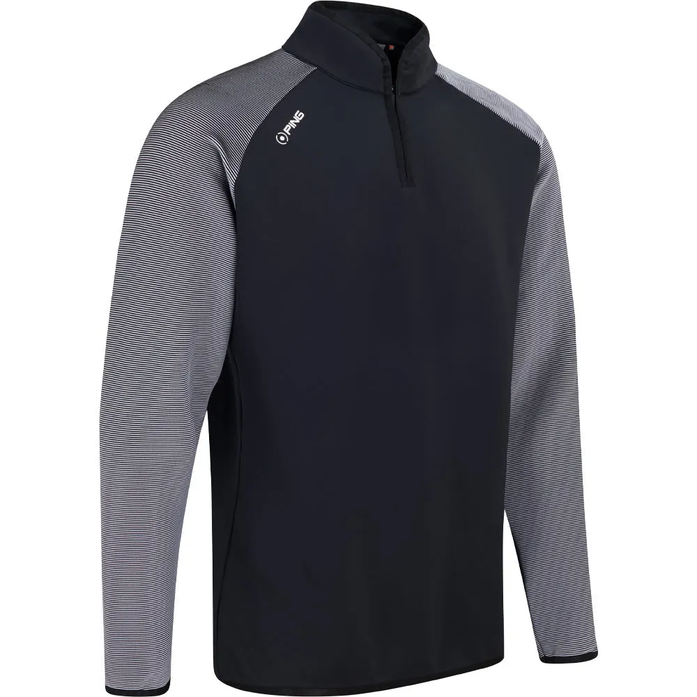Ping Strio 1/2 Zip Mid Layer  - Black/White Stay in Motion Autumn Sale