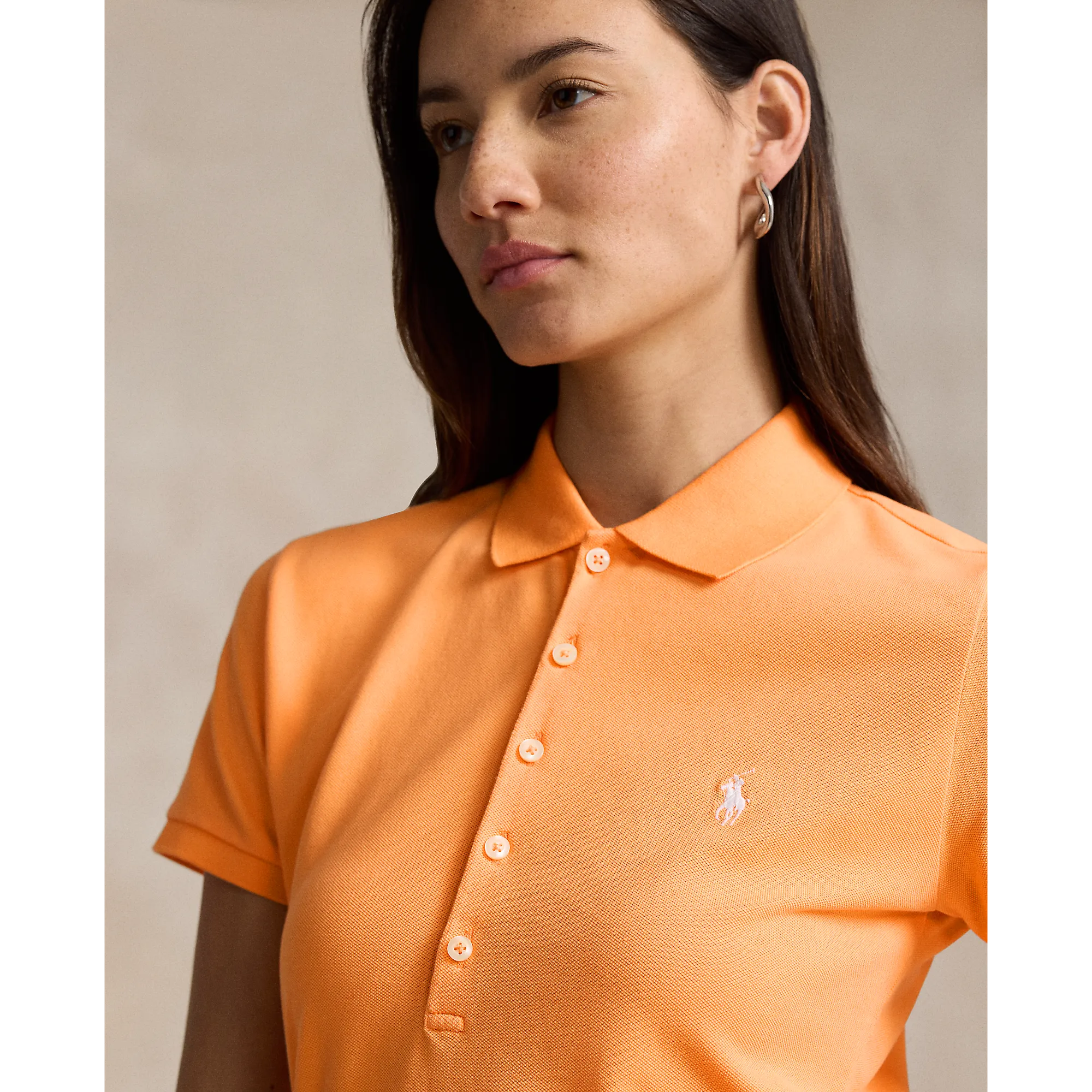 Polo Performance Ralph Lauren Women'S Cotton Tailored Fit Polo Shirt - Classic Peach Break Boundaries