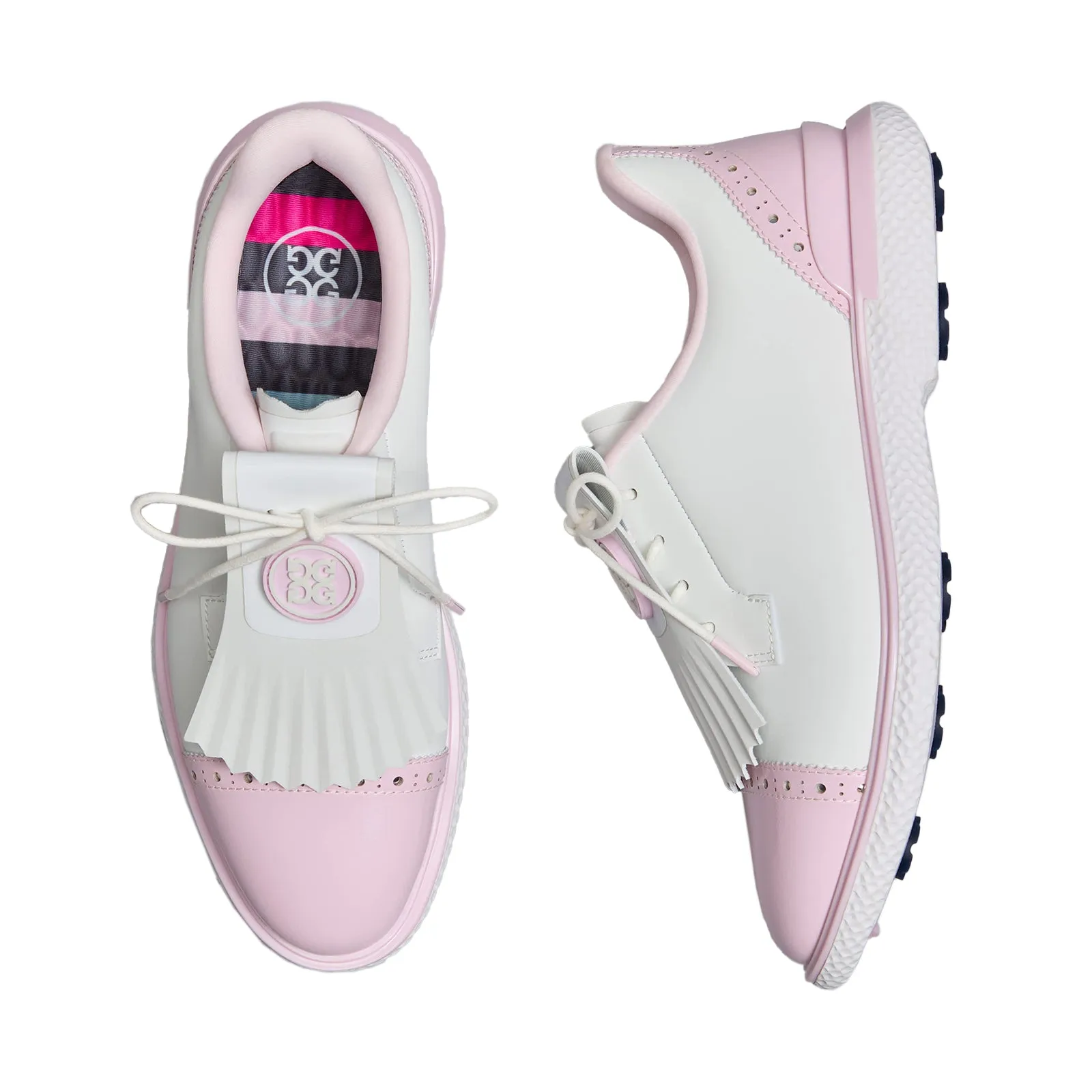 G/Fore Women'S Brogue Cap Toe Kiltie Gallivan2R Golf Shoes - Snow/Blush Easter Sale Built to Perform
