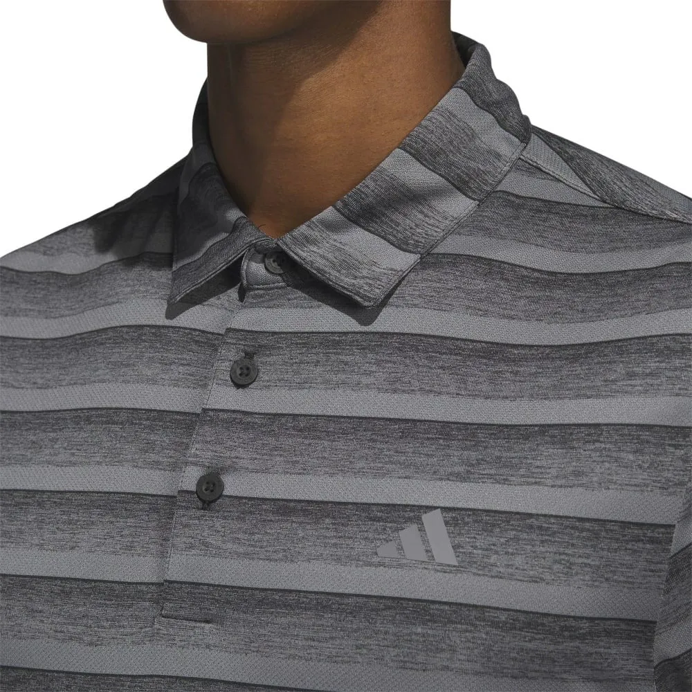 Adidas 2 Colour Stripe Polo Shirt - Black/Grey Four Confidence Starts Here Walk with Power