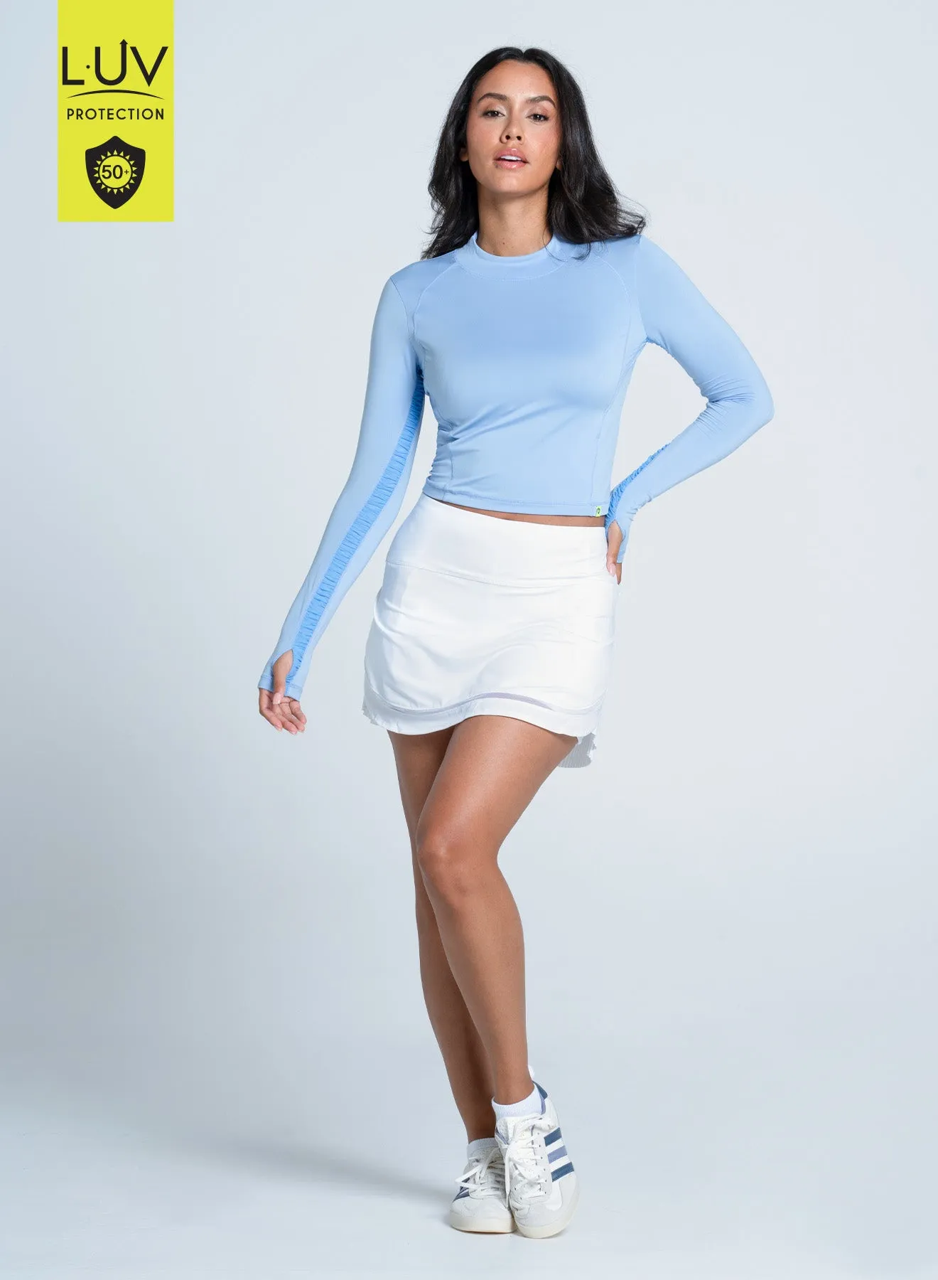 Independence Day Sale Mock Neck Hip Fit Long Sleeve