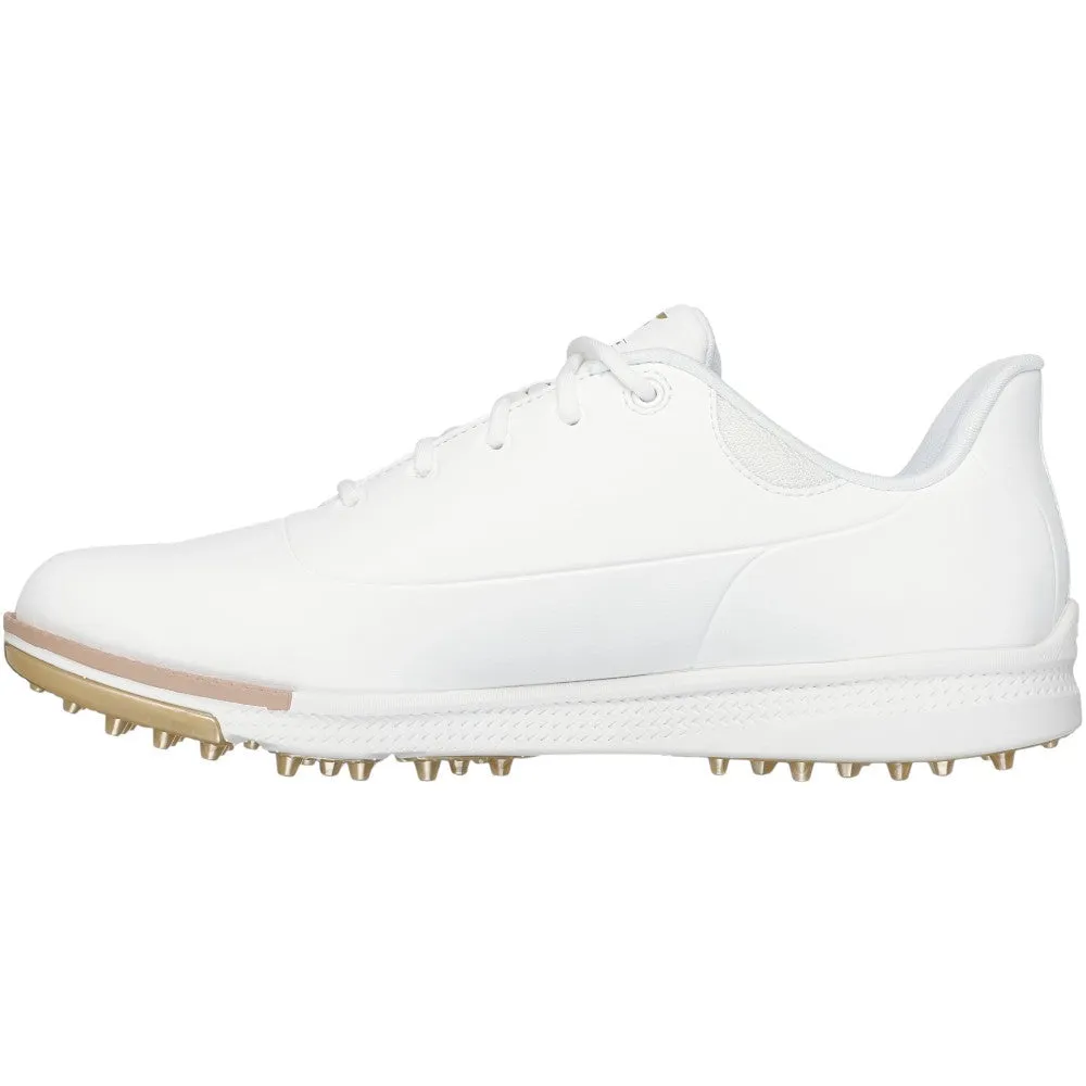 Skechers Go Golf Jasmine 2 Ladies Spikeless Waterproof Shoes - White/Gold Confidence Starts Here