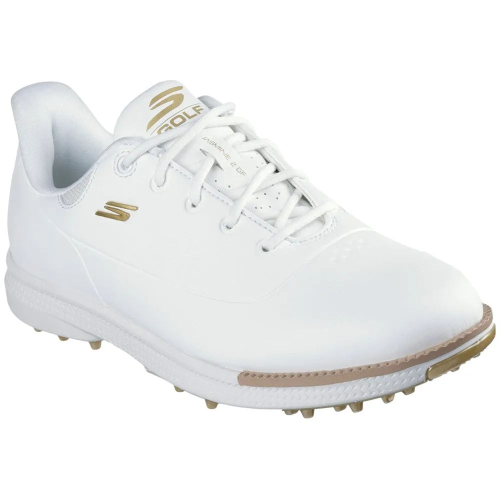 Own Every Step Redefine Classic Skechers Go Golf Jasmine 2 Ladies Spikeless Waterproof Shoes - White/Gold
