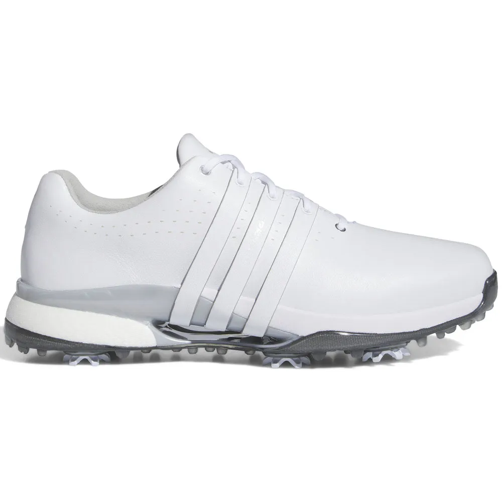 Adidas Tour360 24 Spiked Waterproof Shoes - Ftwr White/Ftwr White/Silver Met. Stay in Motion Limited Time Offer