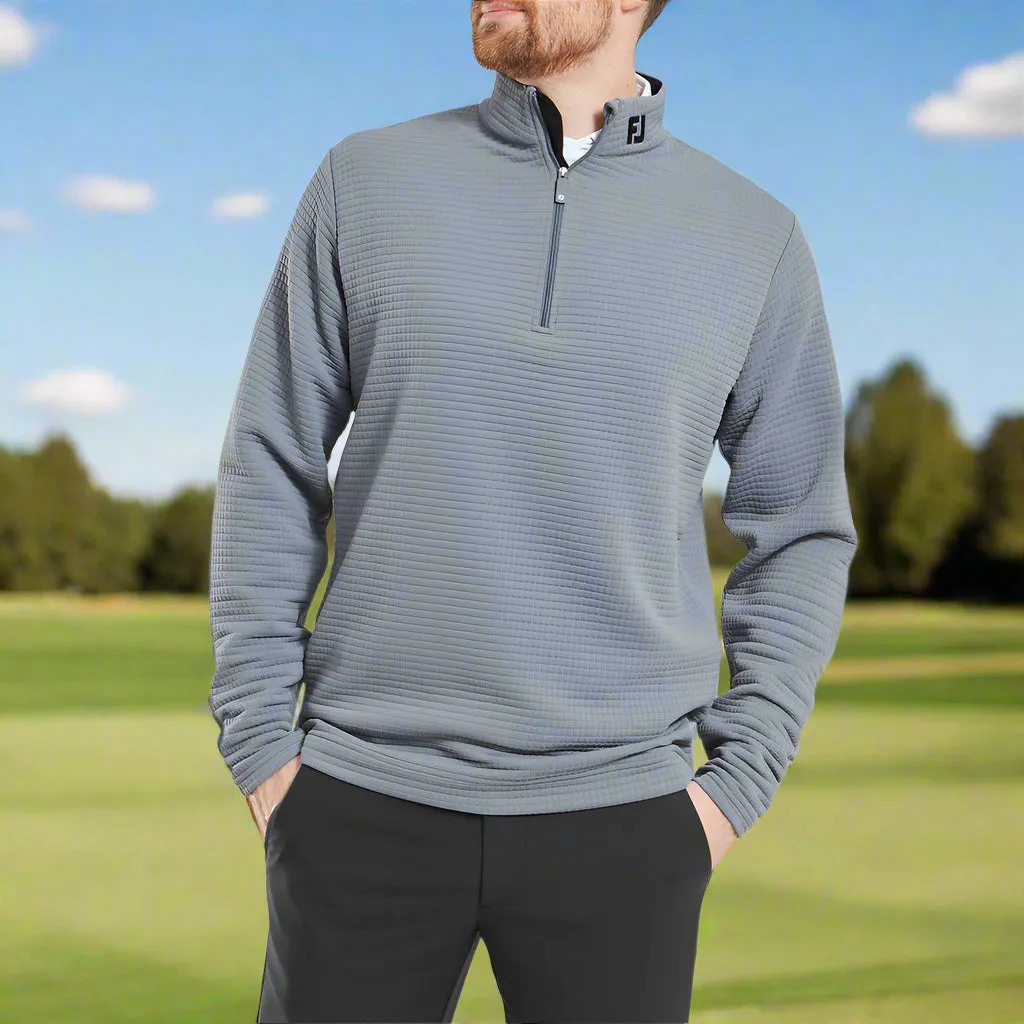 Footjoy Quilt Texture Chill-Out Pullover - Flint Valentine's Day Sale