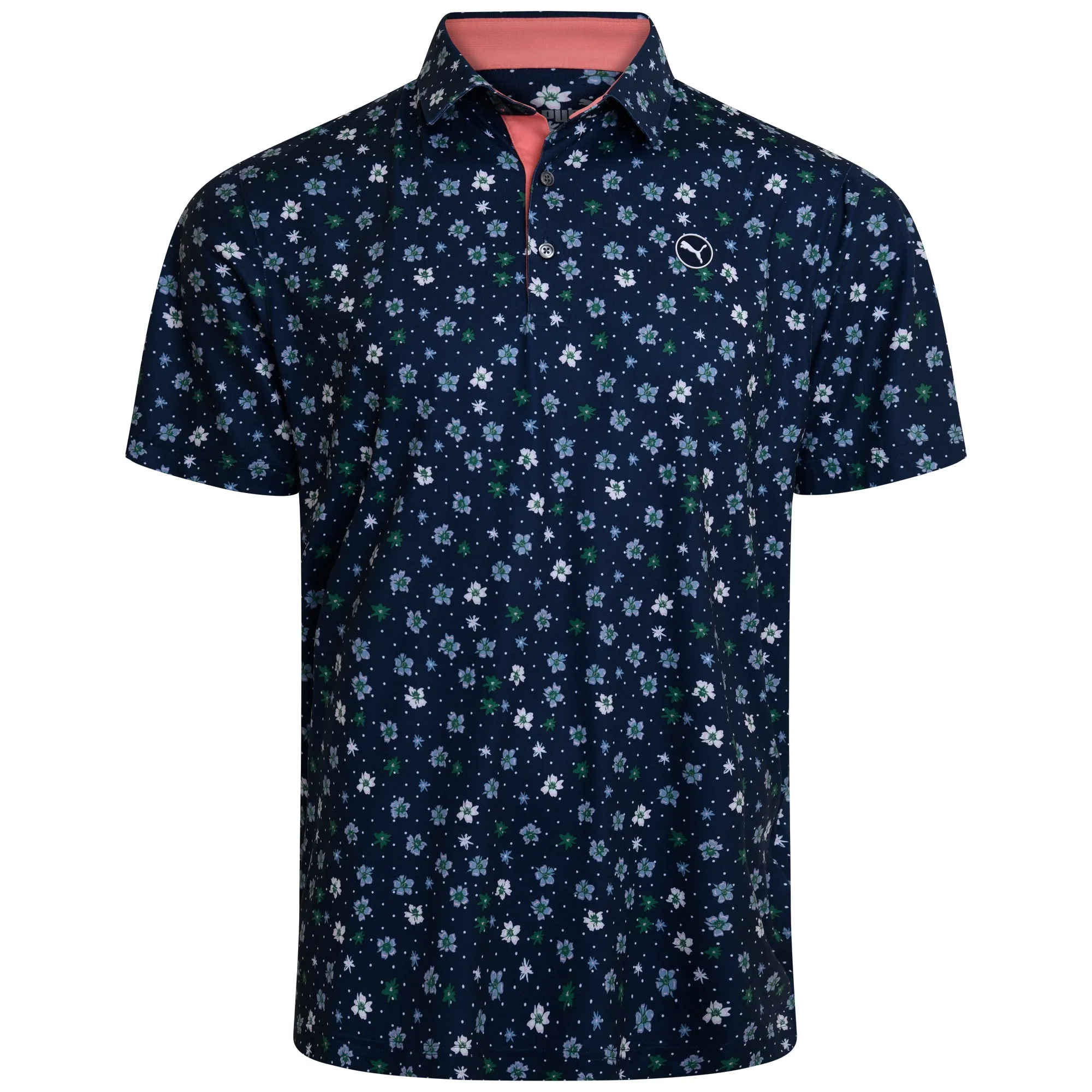 Puma Cloudspun Floral Polo Shirt - Deep Navy/Vine Biggest Sale of the Year