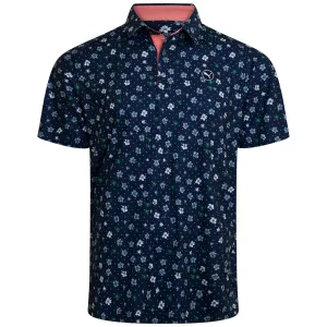 Puma Cloudspun Floral Polo Shirt - Deep Navy/Vine Biggest Sale of the Year