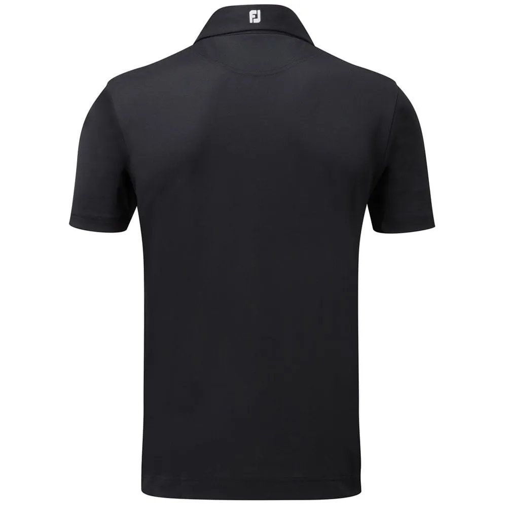 Step Into Strength Footjoy Stretch Pique Solid Athletic Polo Shirt - Black