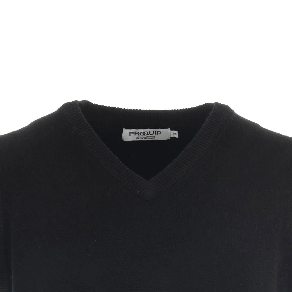 Proquip Lambswool Water Repellent Golf Slipover - Black Black Friday Deal