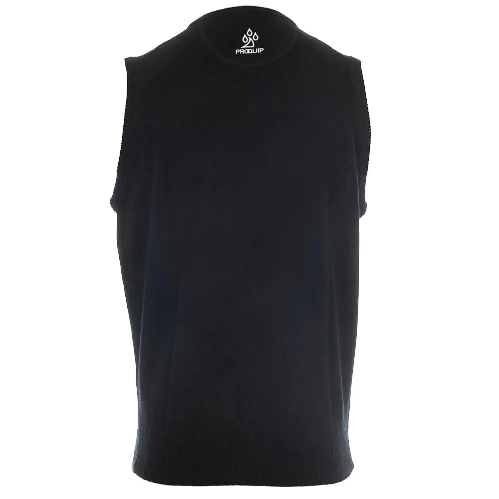 Proquip Lambswool Water Repellent Golf Slipover - Black Mother's Day Sale