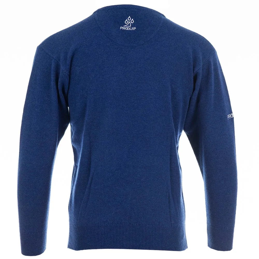 Proquip Lambswool Water Repellent V Neck Golf Sweater - Persian Blue Sweetest Day Sale Redefine Classic