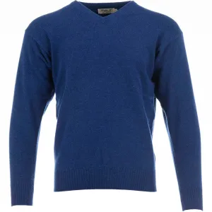 Proquip Lambswool Water Repellent V Neck Golf Sweater - Persian Blue Hit Your Next Level