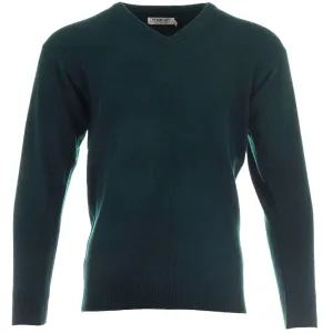Proquip Lambswool Water Repellent V Neck Golf Sweater - Tartan Green Thanksgiving Day Sale