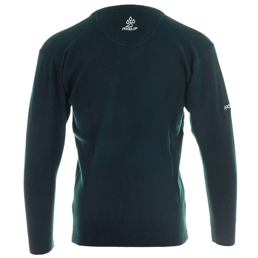 Proquip Lambswool Water Repellent V Neck Golf Sweater - Tartan Green Great Value