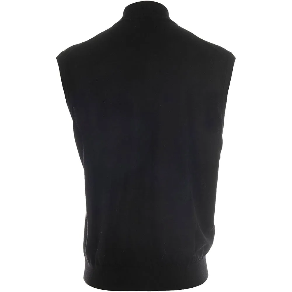 Loud Looks, Smooth Moves Built to Perform Proquip Merino 1/2 Zip Sleeveless Slipover - Black