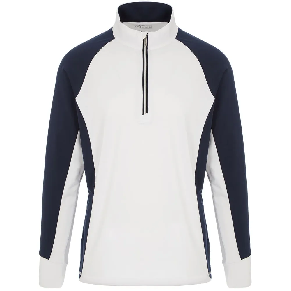 Proquip Pro Tech 1/2 Zip Pullover - White/Navy Not for the Ordinary Fearlessly You