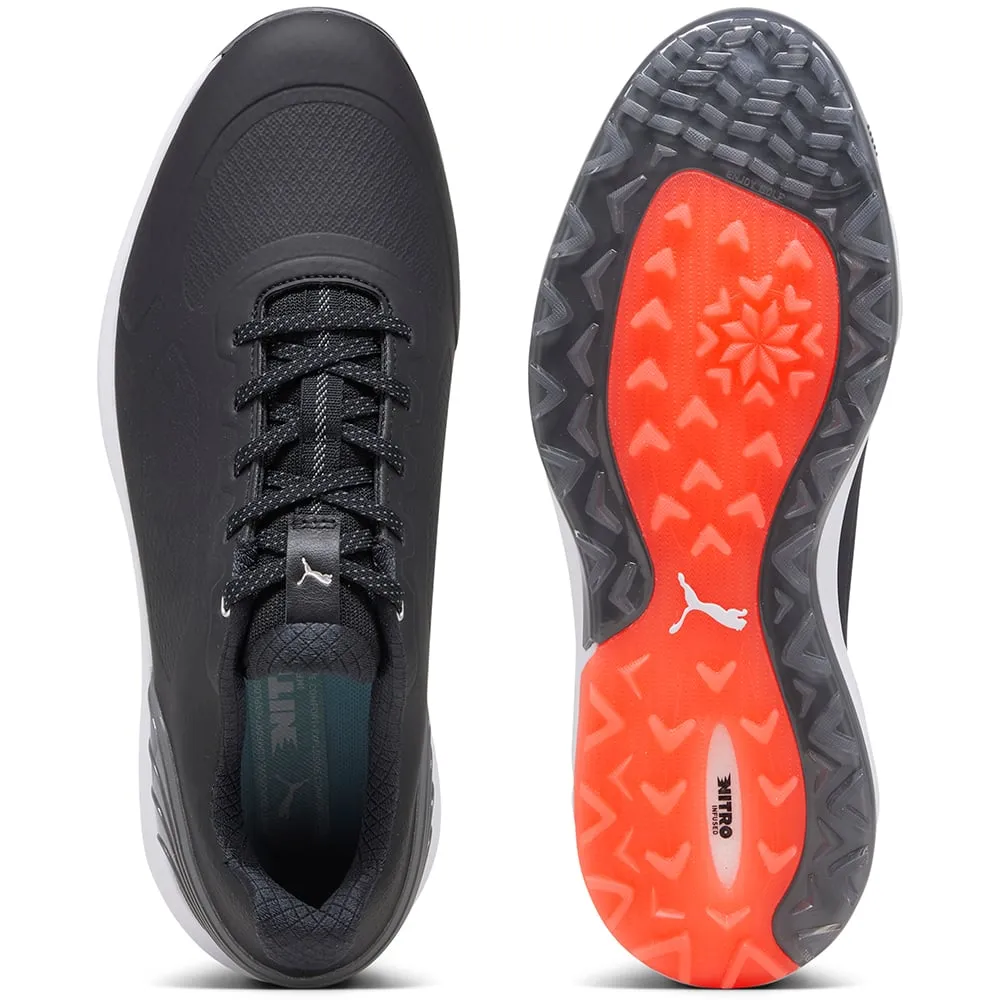 Independence Day Sale Puma Alphacat Nitro Spikeless Shoes - Black/Quiet Shade/Red Blast