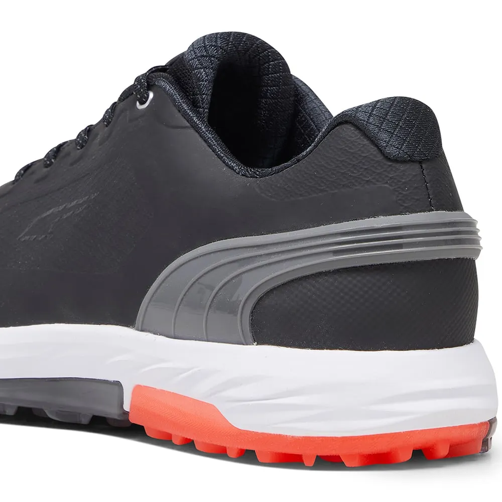 Puma Alphacat Nitro Spikeless Shoes - Black/Quiet Shade/Red Blast Power Every Step Valentine's Day Sale