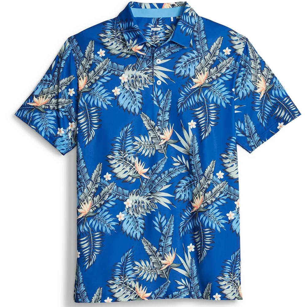 Designed to Dominate Puma Cloudspun Aloha Polo Shirt - Festive Blue