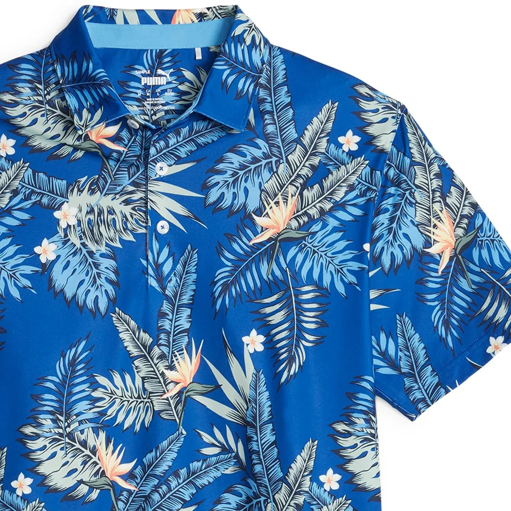 Budget Friendly Puma Cloudspun Aloha Polo Shirt - Festive Blue