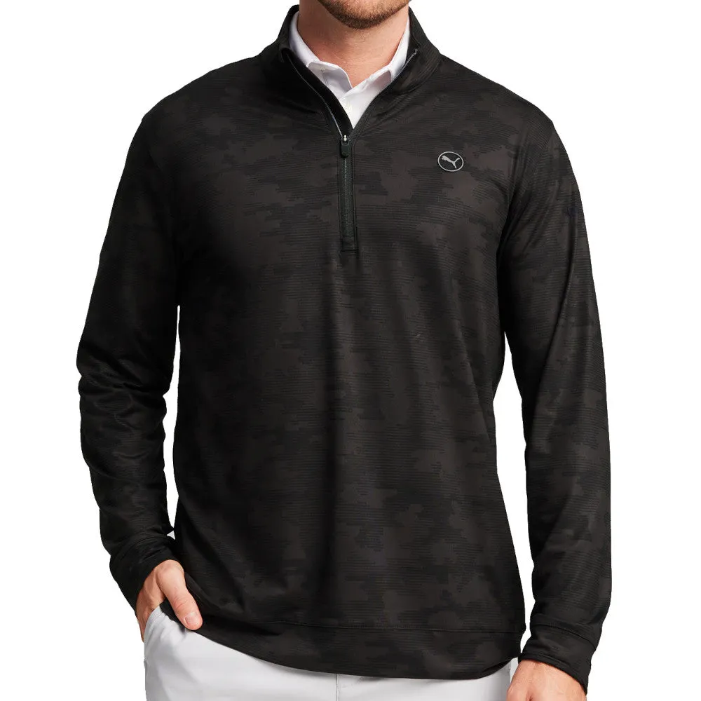 Christmas Day Sale Black Friday Sale Puma Cloudspun Camo 1/4 Zip Pullover - Black