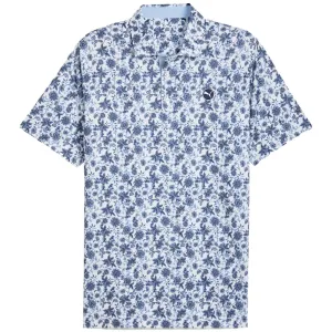 Empower Your Journey Puma Cloudspun Carmela Floral Polo Shirt - White Glow/Haute Tropic