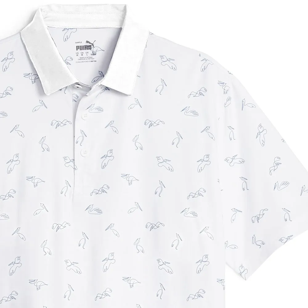 Great Value Deal Of The Century Puma Cloudspun Echo Polo Shirt - White Glow/Navy Blazer